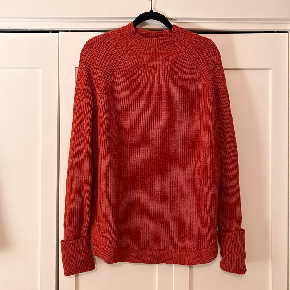 Treasure & Bond Mock Neck Sweater XL Rusty orange/red
